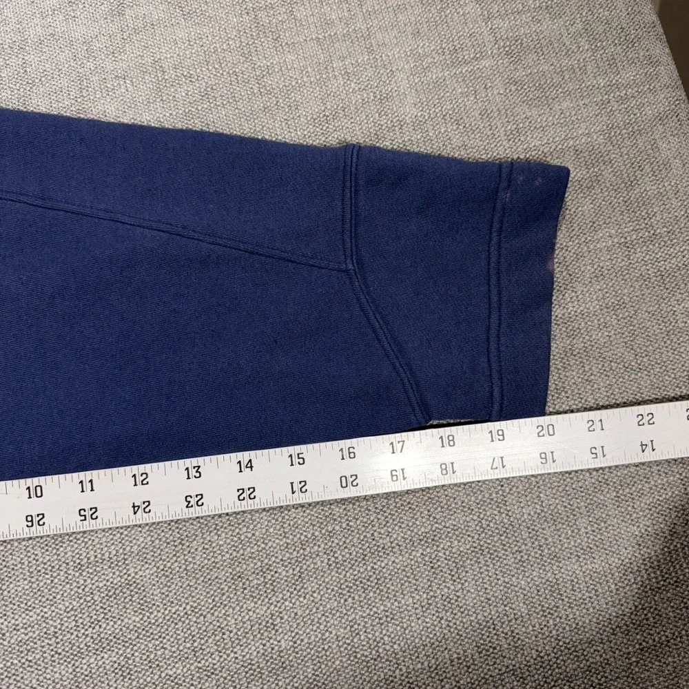 Jordan Sweatshirt Mens Large Navy Blue Fair Bleach Stained Jumpman Logo Crewneck